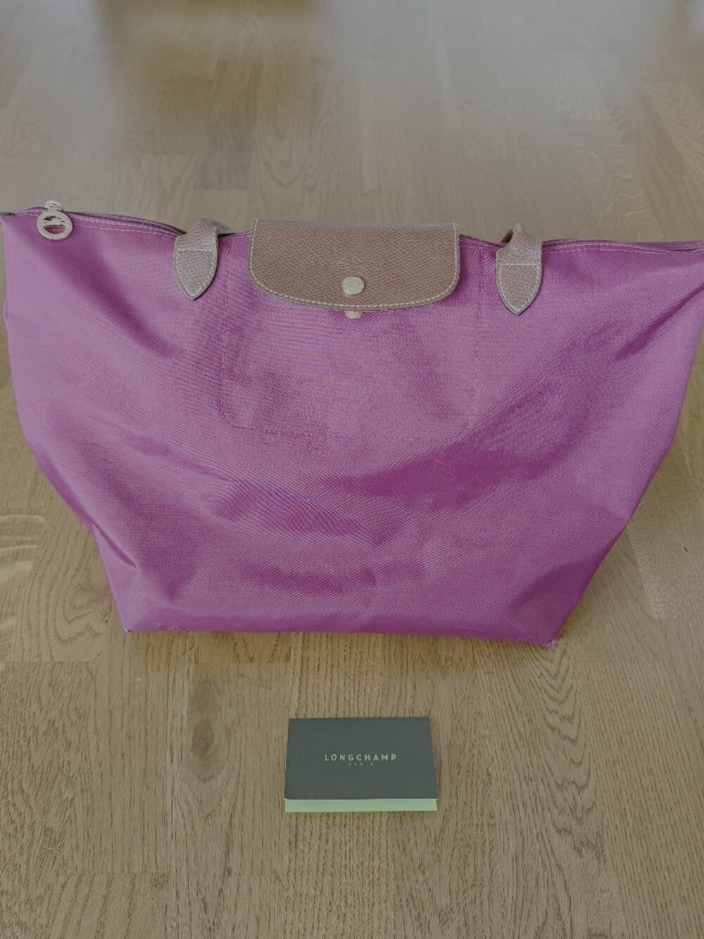 Longchamp Le Pliage Large Nylon Tote Bag - Raspberry/Magenta/Purple (Pre-Loved)